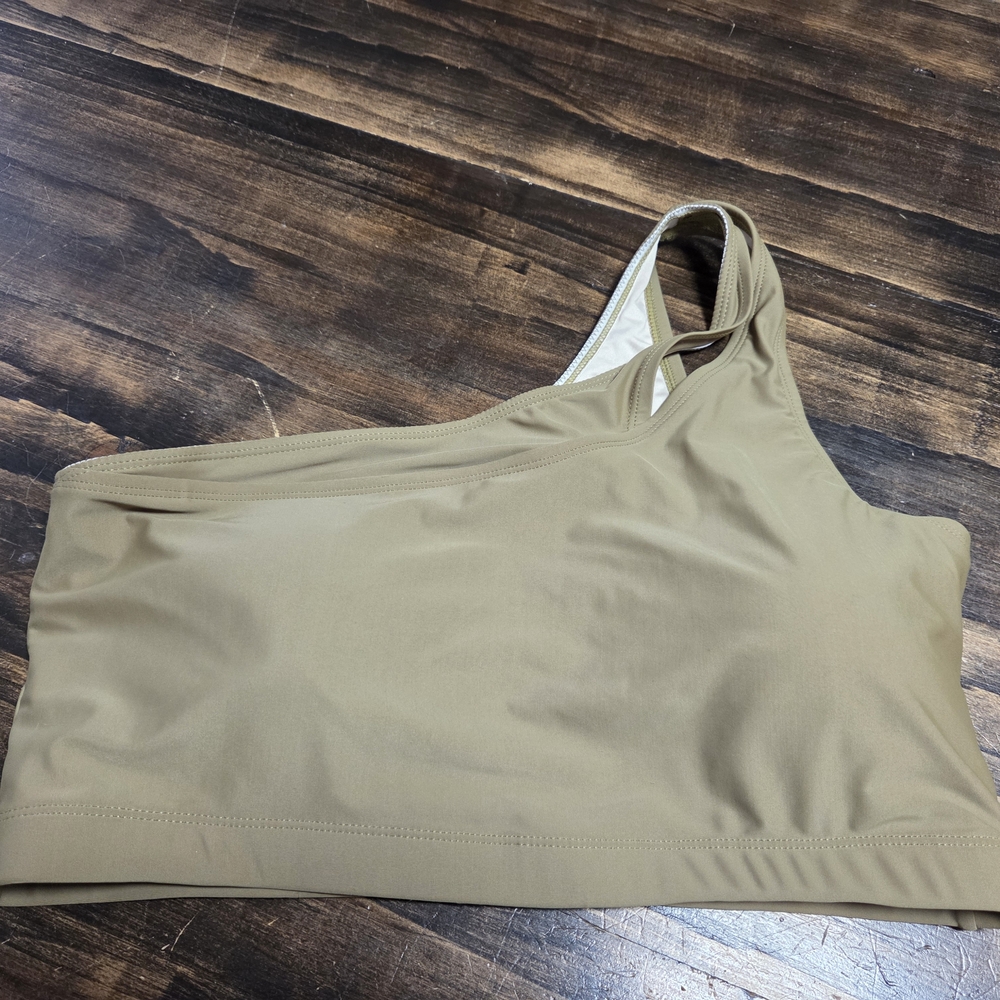 Joe Fresh One-Shoulder Bikini Top in Tan
